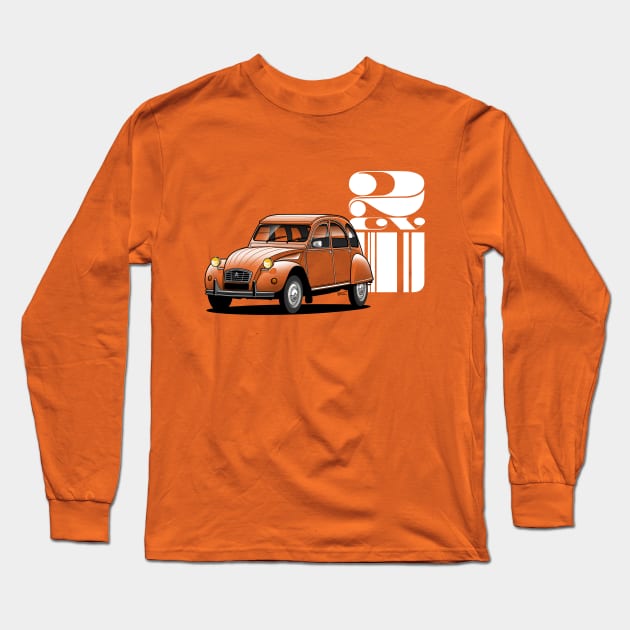 2CV 6 transparent illustration Long Sleeve T-Shirt by RJW Autographics